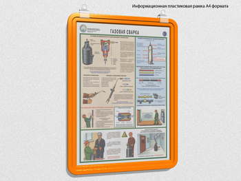 Пластиковая рамка для плаката а4 (оранжевая) - Перекидные системы для плакатов, карманы и рамки - Пластиковые рамки - Магазин охраны труда Протекторшоп