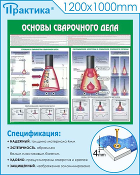 C35 Стенд основы сварочного дела (1200х1000 мм, пластик ПВХ 3 мм, Прямая печать на пластик) - Стенды - Тематические стенды - Магазин охраны труда Протекторшоп